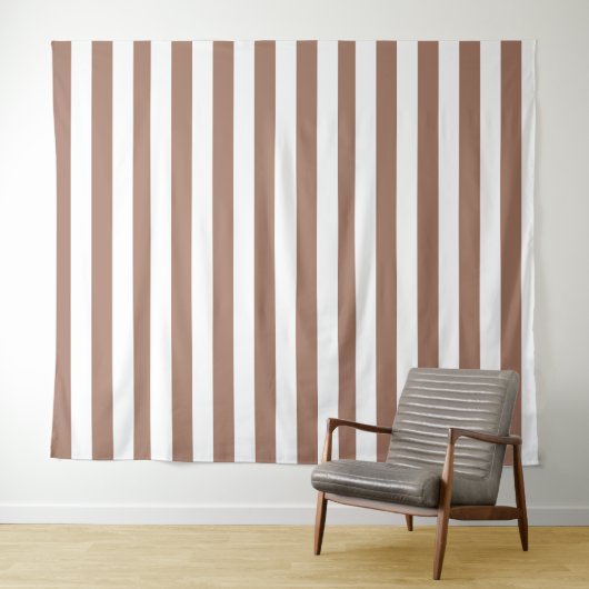 Verticale Strepen Mocha Mousse Wit Wandkleed (In Situ (horizontaal))