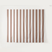 Verticale Strepen Mocha Mousse Wit Wandkleed (Voorkant (horizontaal))