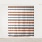 Verticale Strepen Mocha Mousse Wit Wandkleed (Voorkant)