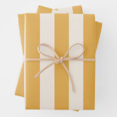 Verticale strepen Mosterdgeel en wit gestreept Inpakpapier Vel (In situ)