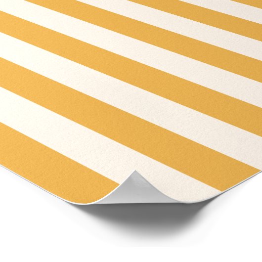 Verticale strepen Mosterdgeel en wit gestreept Poster (Hoek)