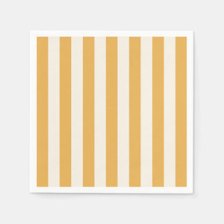 Verticale strepen Mosterdgeel en wit gestreept Servet