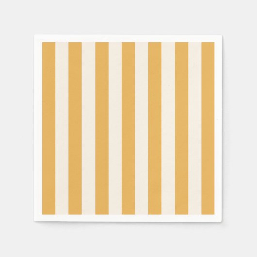 Verticale strepen Mosterdgeel en wit gestreept Servet (Voorkant)