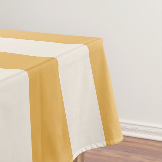 Verticale strepen Mosterdgeel en wit gestreept Tafelkleed (Voorbeeld)