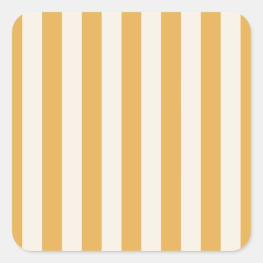 Verticale strepen Mosterdgeel en wit gestreept Vierkante Sticker (Voorkant)