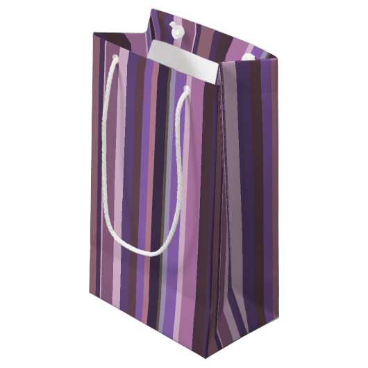 Verticale strepen nabootsen klein cadeauzakje (Voorkant Gekanteld)