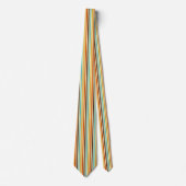 Verticale strepen Retro kleuren Blauw Geel Rood Stropdas (Voorkant)