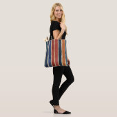 Verticale strepen Schakeringen van baksteen roest  Tote Bag (Op model)