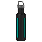 Verticale strepen van Turquoise passen dit aan! Waterfles (Achterkant)