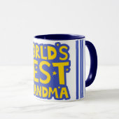 Verticale Strepen Werelds Beste Oma Koffie Mok (Voorkant rechts)