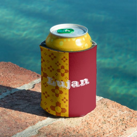 Verticale Strepen Zia Zon Rood Geel New Mexico Blikjeskoeler (Insitu Zwembad)