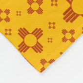 Verticale Strepen Zia Zon Rood Geel New Mexico Fleece Deken (Hoek)