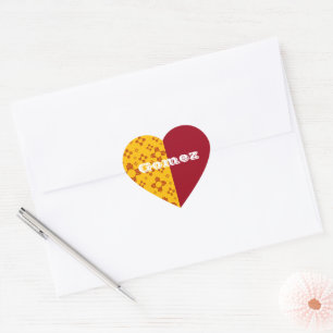 Verticale Strepen Zia Zon Rood Geel New Mexico Hart Sticker