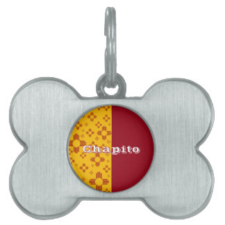 Verticale Strepen Zia Zon Rood Geel New Mexico Huisdieren Naamplaatje