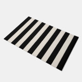 Verticale strepen zwart en crème wit gestreept deurmat (Schuin)