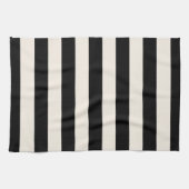 Verticale strepen zwart en crème wit gestreept theedoek (Horizontaal)