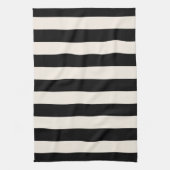 Verticale strepen zwart en crème wit gestreept theedoek (Verticaal)