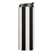 Verticale strepen zwart en crème wit gestreept thermosbeker (Gedraaid links)