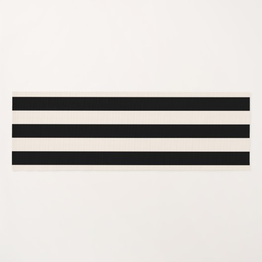 Verticale strepen zwart en crème wit gestreept yogamat (Voorkant (horizontaal))