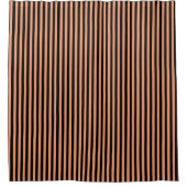 Verticale strepen zwart en perzik douchegordijn (Voorkant)