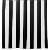 Verticale strepen zwart en wit gestreept douchegordijn (Voorkant)