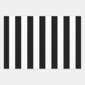 Verticale strepen zwart en wit gestreept inpakpapier vel (Voorkant 3)