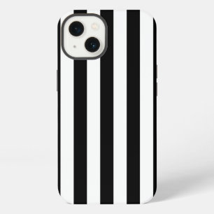 Verticale strepen zwart en wit gestreept iPhone 13 hoesje