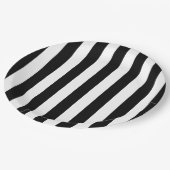 Verticale strepen zwart en wit gestreept papieren bordje (Gekanteld)