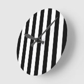 Verticale strepen zwart en wit gestreept ronde klok (Hoek)