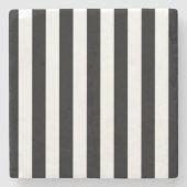 Verticale strepen zwart en wit gestreept stenen onderzetter (Voorkant)