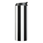 Verticale strepen zwart en wit gestreept thermosbeker (Gedraaid links)