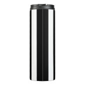 Verticale strepen zwart en wit gestreept thermosbeker (Achterkant)