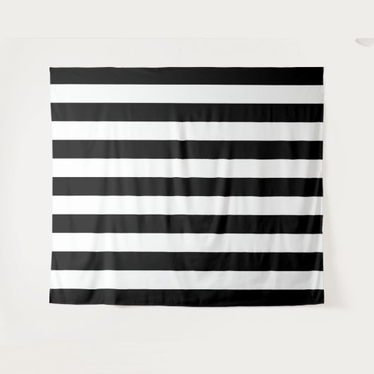 Verticale strepen zwart en wit gestreept wandkleed (Voorkant (horizontaal))