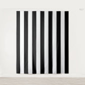 Verticale strepen zwart en wit gestreept wandkleed (Voorkant)