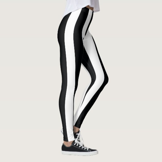 Verticale strepen, zwart en wit leggings (Rechts)