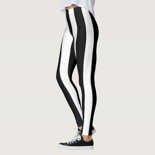 Verticale strepen, zwart en wit leggings (Links)