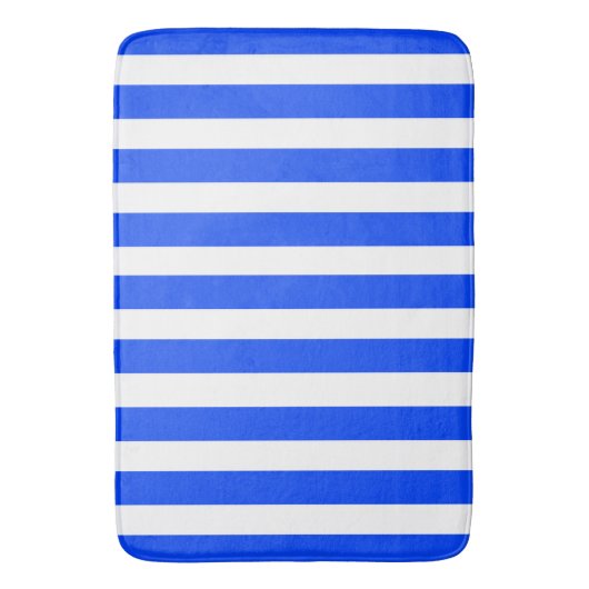 Verticale Stripe Sailor Blauw & Wit Patroon Badmat (Voorkant Verticaal)