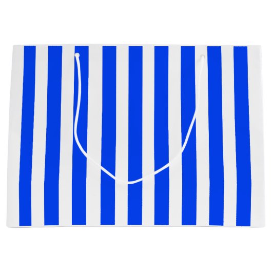 Verticale Stripe Sailor Blauw & Wit Patroon Groot Cadeauzakje (Voorkant)