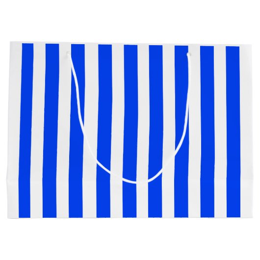 Verticale Stripe Sailor Blauw & Wit Patroon Groot Cadeauzakje (Achterkant)