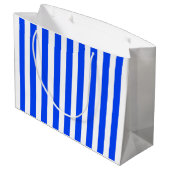 Verticale Stripe Sailor Blauw & Wit Patroon Groot Cadeauzakje (Achterkant Gekanteld)
