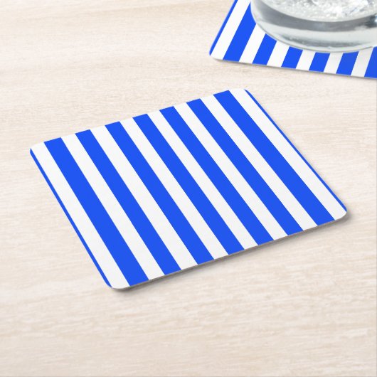 Verticale Stripe Sailor Blauw & Wit Patroon Kartonnen Onderzetters (Schuin)