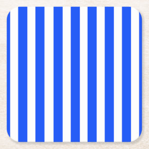Verticale Stripe Sailor Blauw & Wit Patroon Kartonnen Onderzetters