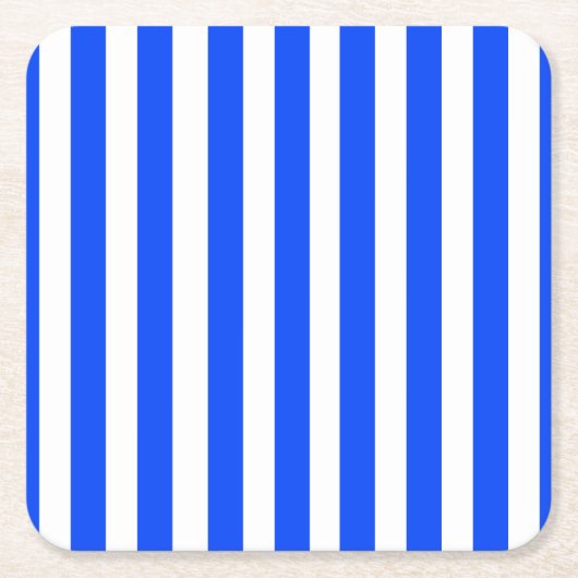 Verticale Stripe Sailor Blauw & Wit Patroon Kartonnen Onderzetters (Voorkant)