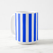 Verticale Stripe Sailor Blauw & Wit Patroon Koffiemok (Voorkant links)
