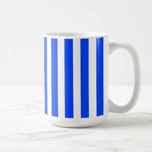 Verticale Stripe Sailor Blauw & Wit Patroon Koffiemok (Rechts)