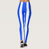 Verticale Stripe Sailor Blauw & Wit Patroon Leggings (Achterkant)