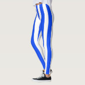Verticale Stripe Sailor Blauw & Wit Patroon Leggings (Links)