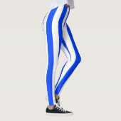 Verticale Stripe Sailor Blauw & Wit Patroon Leggings (Rechts)