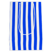 Verticale Stripe Sailor Blauw & Wit Patroon Medium Cadeauzakje (Achterkant)