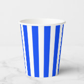 Verticale Stripe Sailor Blauw & Wit Patroon Papieren Bekers (Achterkant)